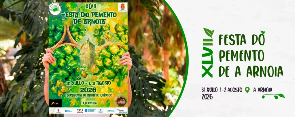 Cartel da XLVII Festa do Pemento de A Arnoia, 31 de xullo a 2 de agosto de 2026